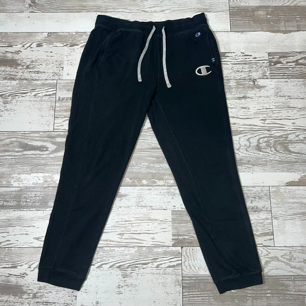 Champion Life Skinny Sweatpants Men's Medium Black Pull On 2 Pockets Regular Fit